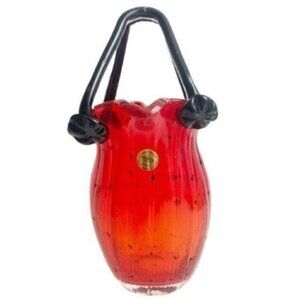 BLOCK Crystal Mouth Blown Hand Cut hand polished Jennifer Evening Bag 12" Tall